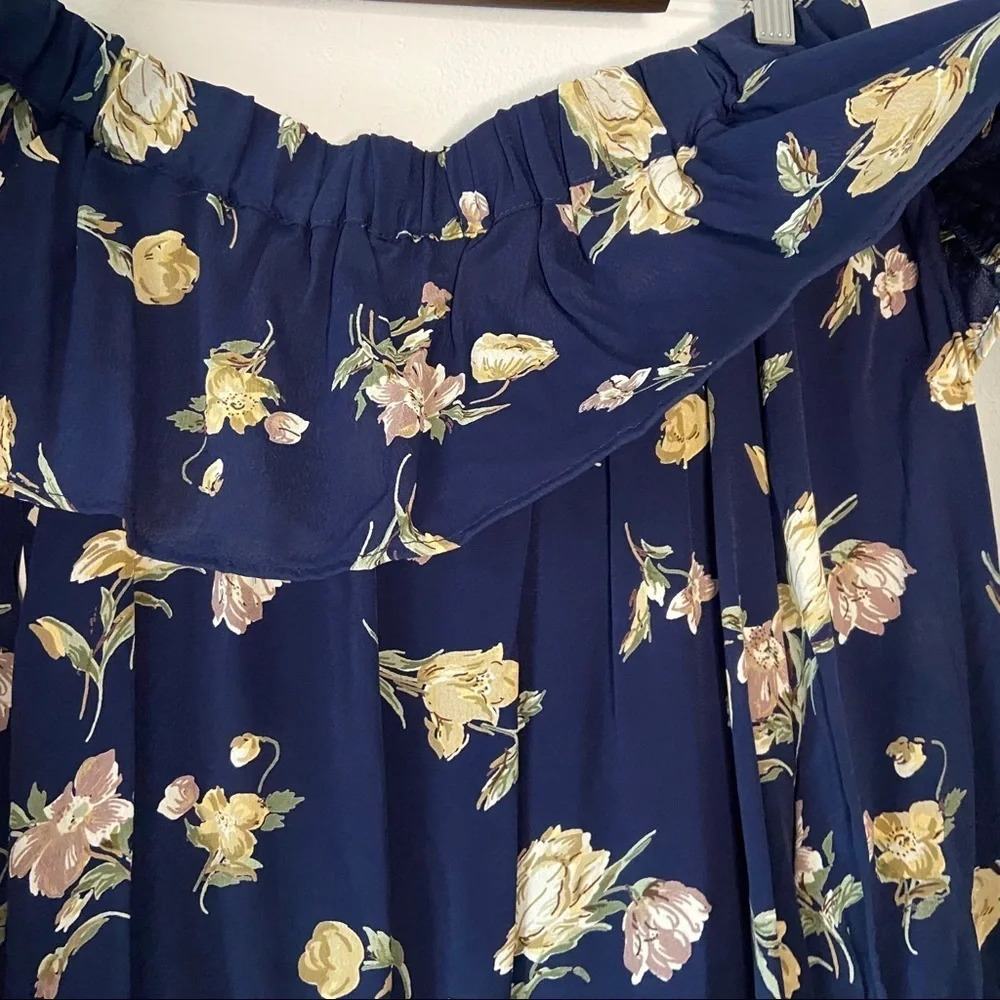 LIKE NEW Louie Mini Dress Off Shoulder Deep Blue Size XS Long - Picture 8 of 12